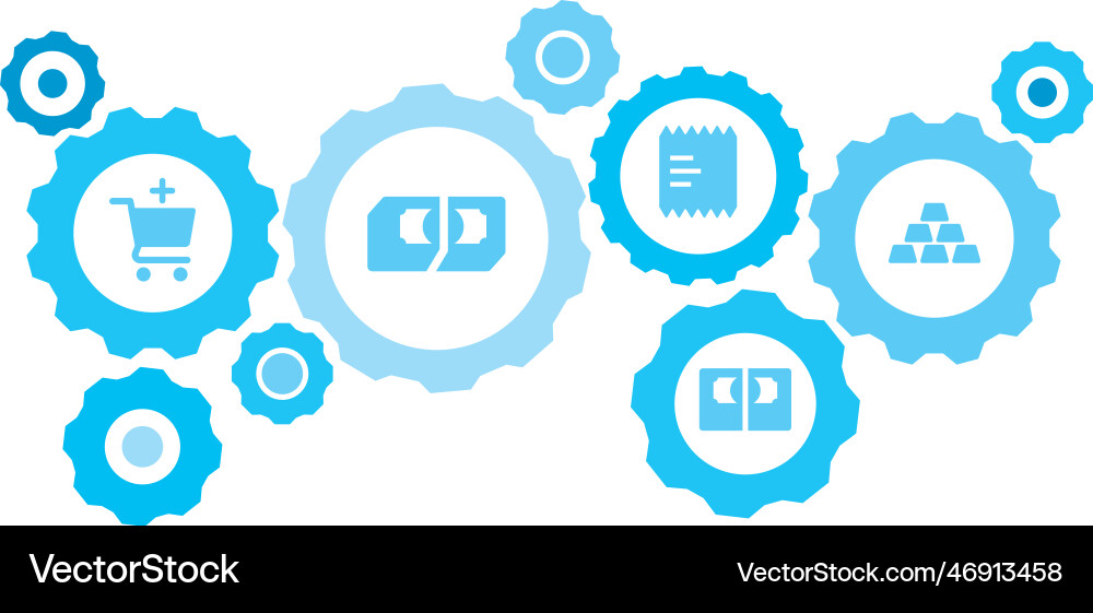 Connected gears and icons for logistic service Connected gears and icons for logistic service vector image