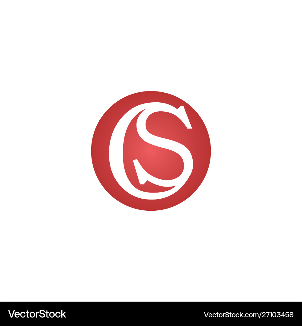 Cs and sc creative initial based letter vector image