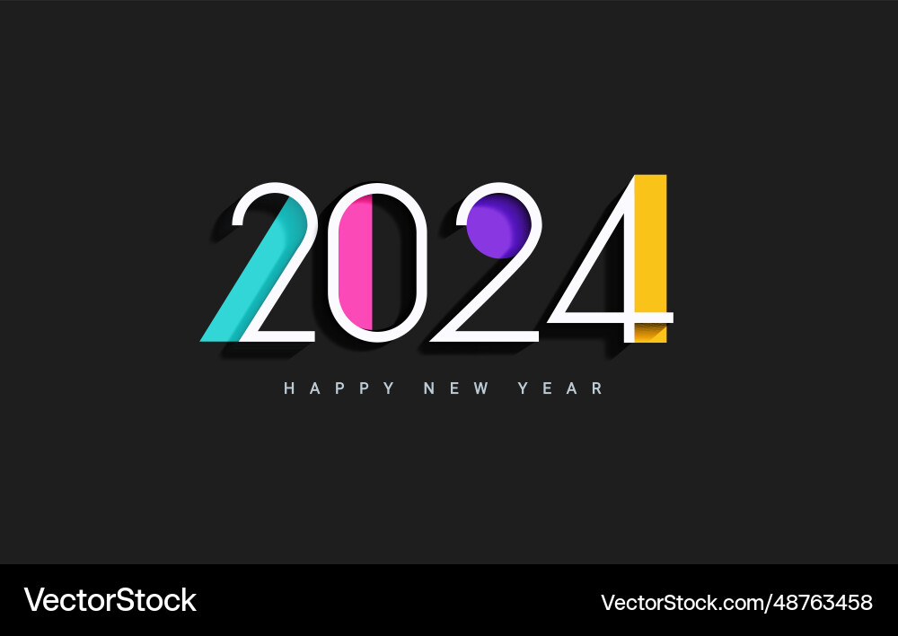 Dark banner new year 2024 happy holiday flyer Dark banner new year 2024 happy holiday flyer vector image