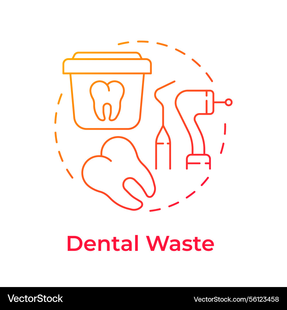 Dental waste red gradient concept icon Dental waste red gradient concept icon vector image