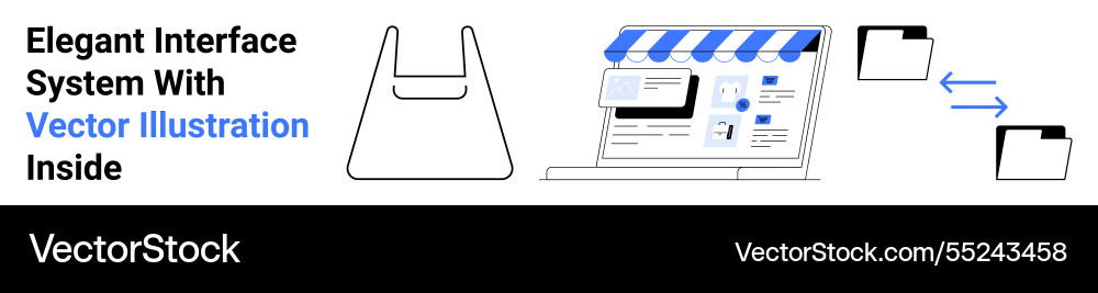 E-commerce storefront with file sharing system E-commerce storefront with file sharing system vector image