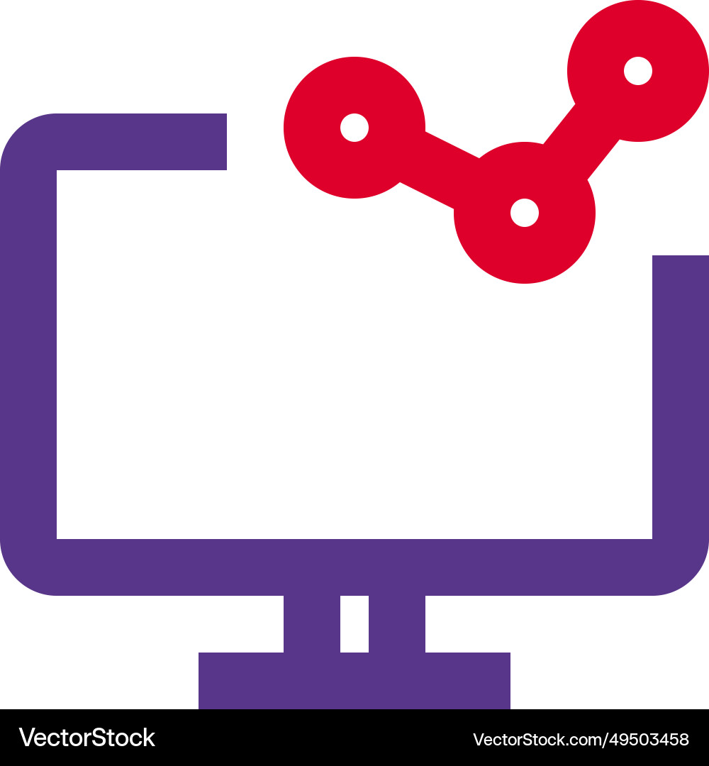Graphical display of data on desktop screen vector image