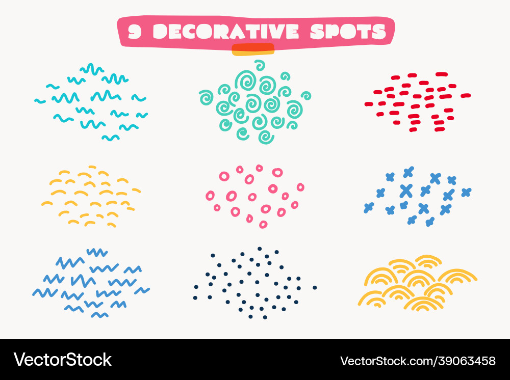 Hand-drawn patterns set with dots lines spirals Hand-drawn patterns set with dots lines spirals vector image