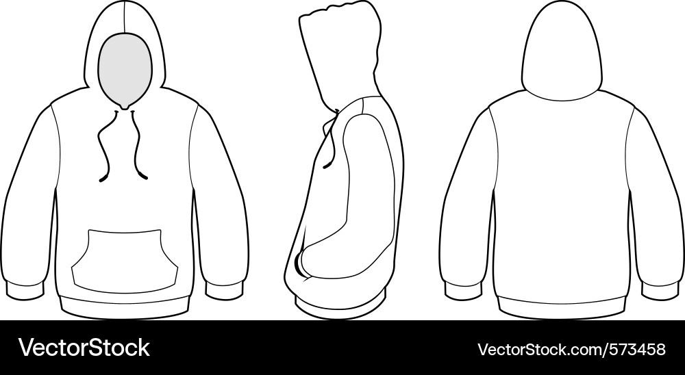 Hooded sweater template vector image