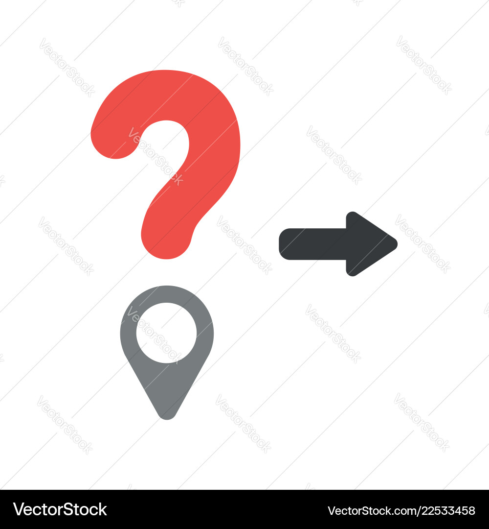 Icon concept of question mark with map pointer Icon concept of question mark with map pointer vector image