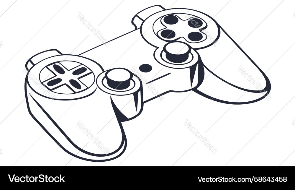 Modern Game Controller Outline Vector Image