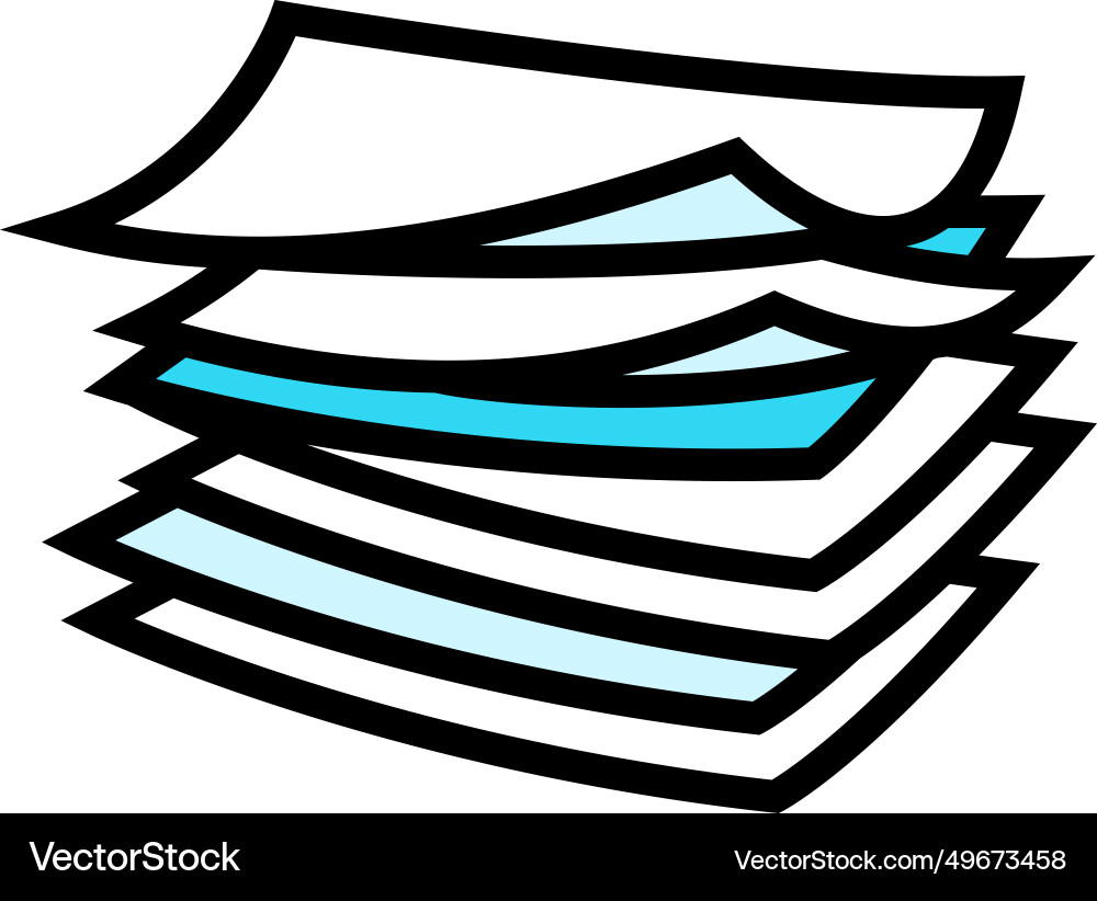 Pages stacked list color icon vector image