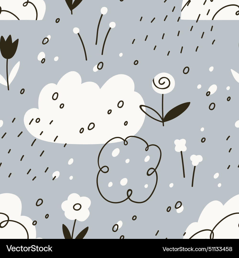 Scandinavian seamless pattern nature print vector image