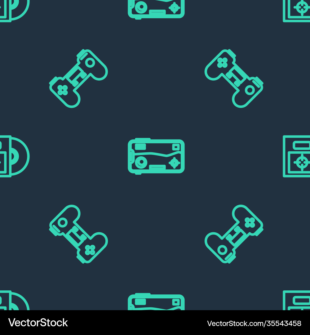 Set line mobile and playing in game gamepad Set line mobile and playing in game gamepad vector image