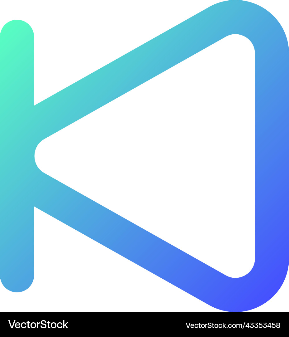 Skip previous button pixel perfect gradient Skip previous button pixel perfect gradient Vector Image