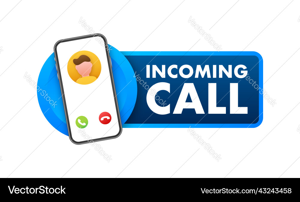 Smartphone with incoming call on display Smartphone with incoming call on display vector image
