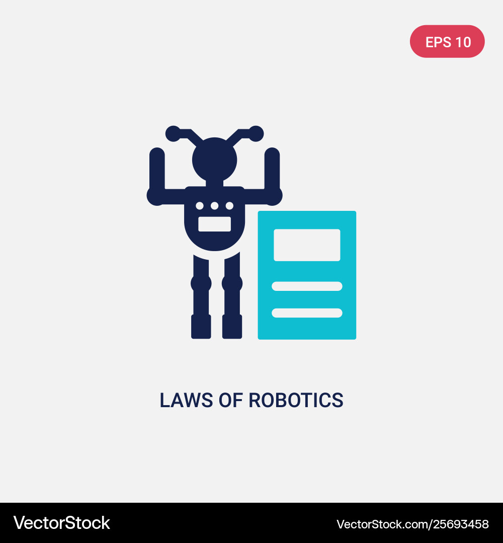 Two color laws robotics icon from artificial Two color laws robotics icon from artificial vector image