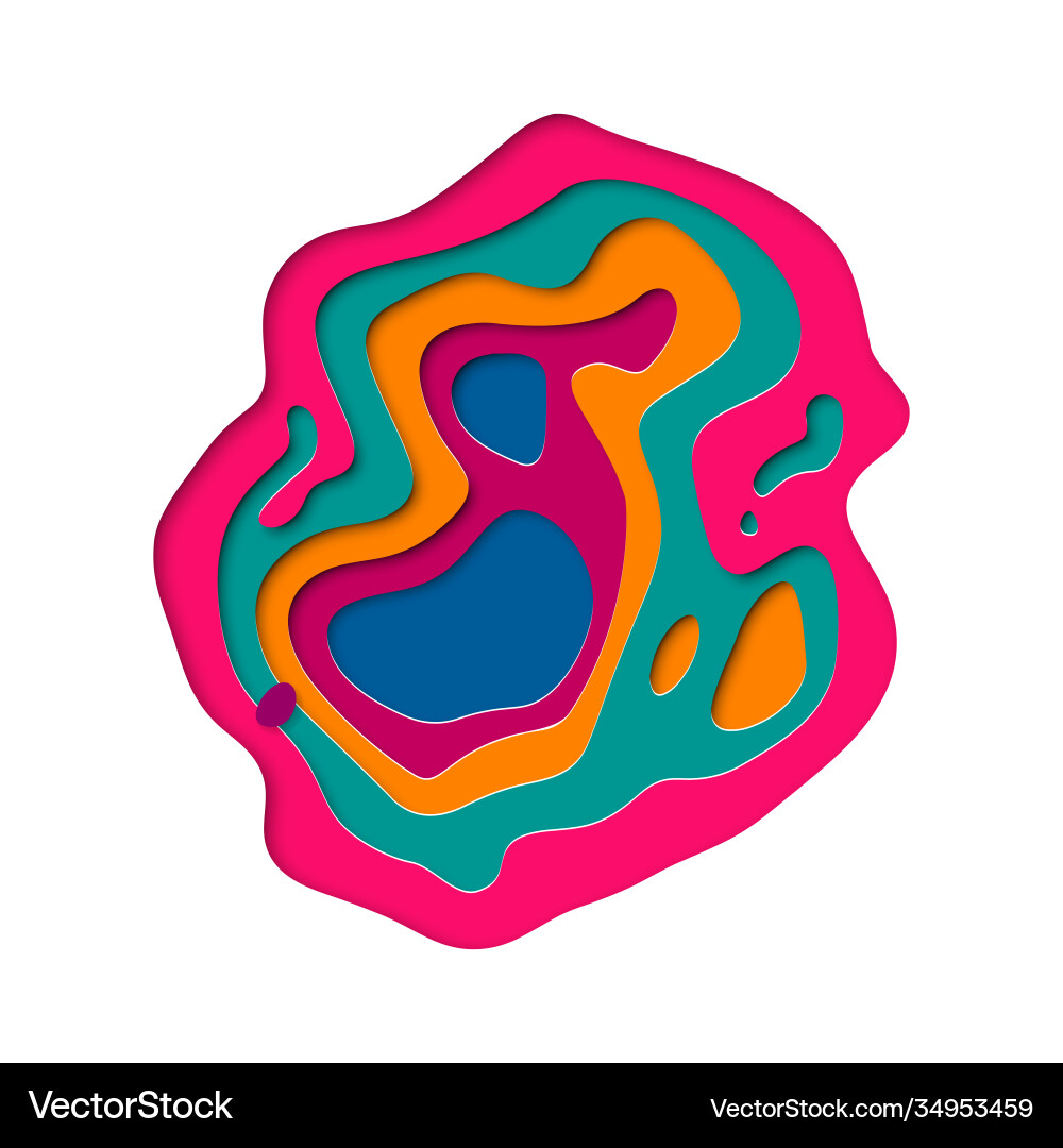 3D Papierschnitt Farbe Multi-Schichten Papier schneiden 3D Papierschnitt Farbe Multi-Schichten Papier schneiden vektorbild