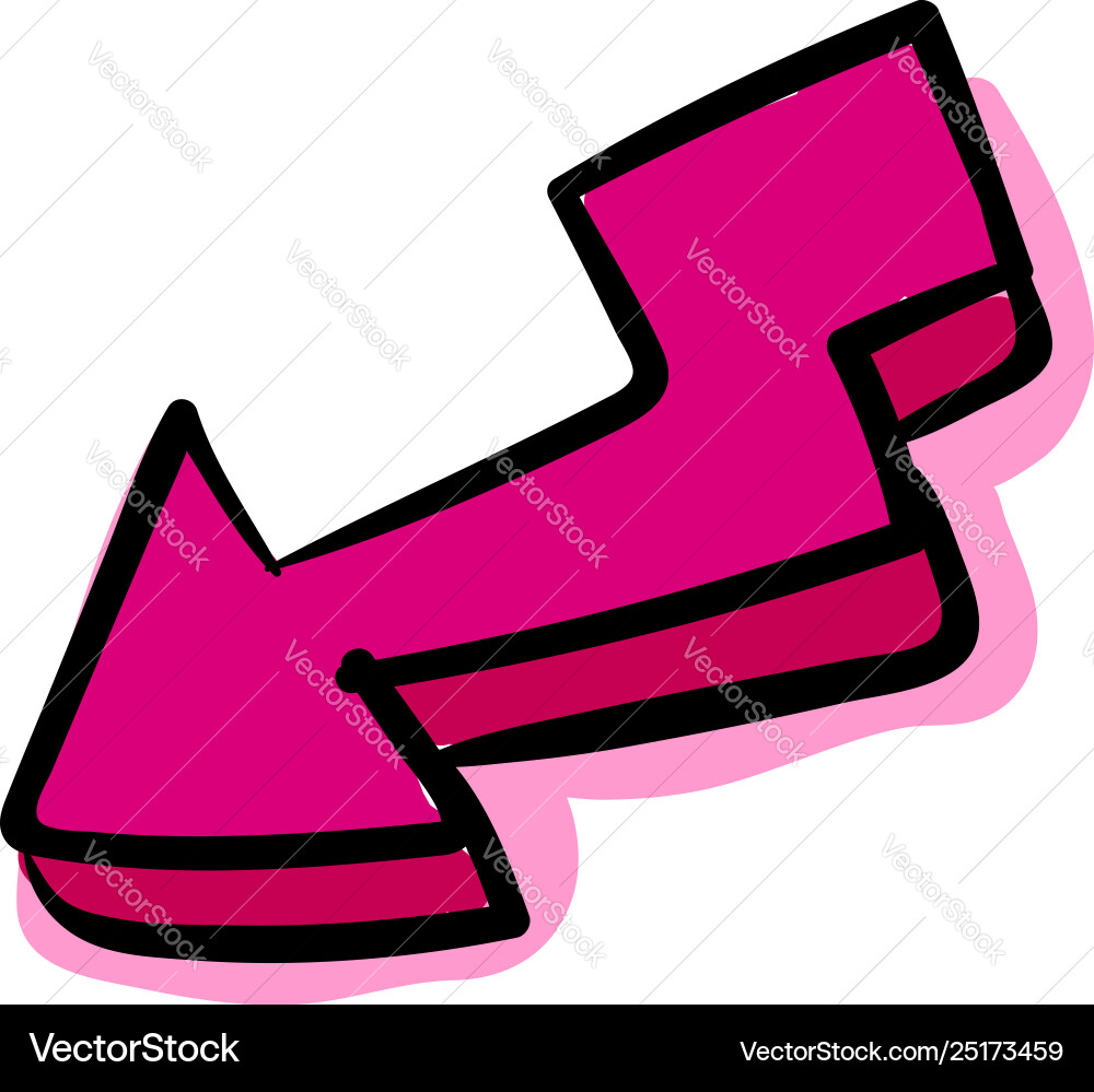 A pink arrow click cursor mouse pointer icon Vector Image
