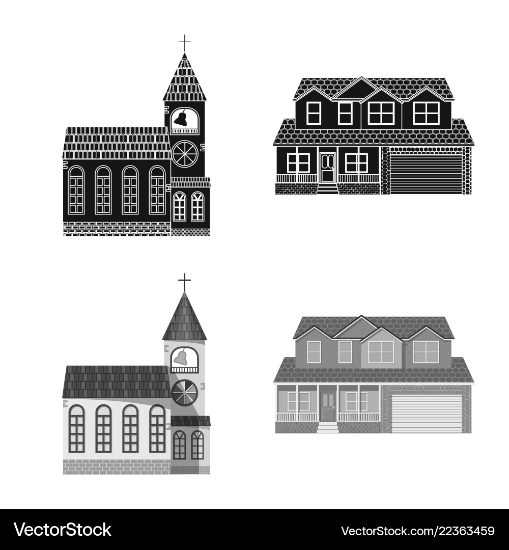 Building and front icon Vector Image