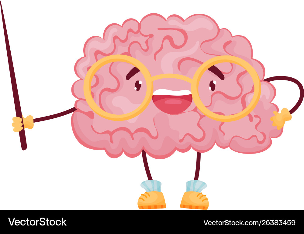 Cartoon Brain with Pointer vector image