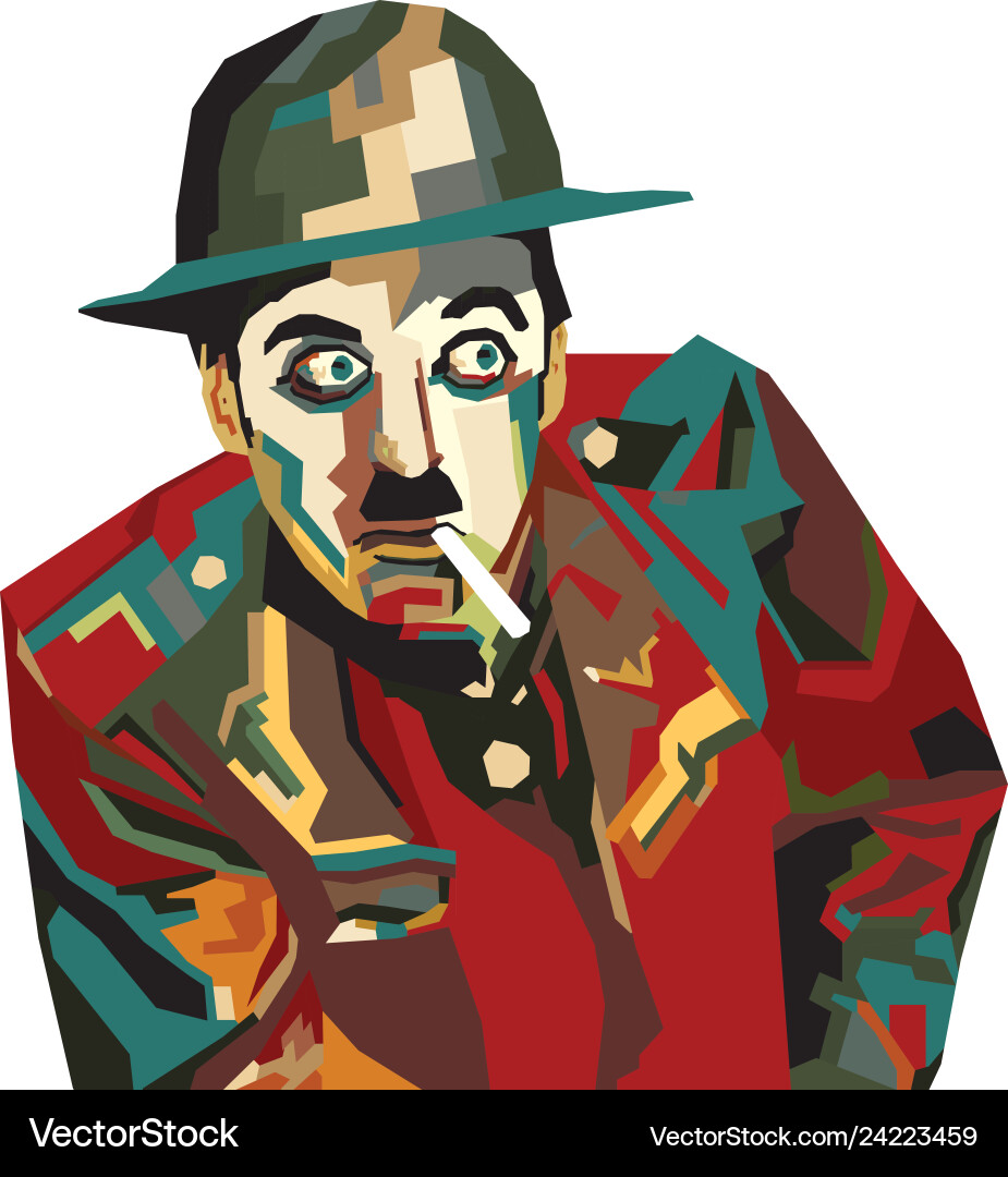 Charlie Chaplin Portrait Vector Image