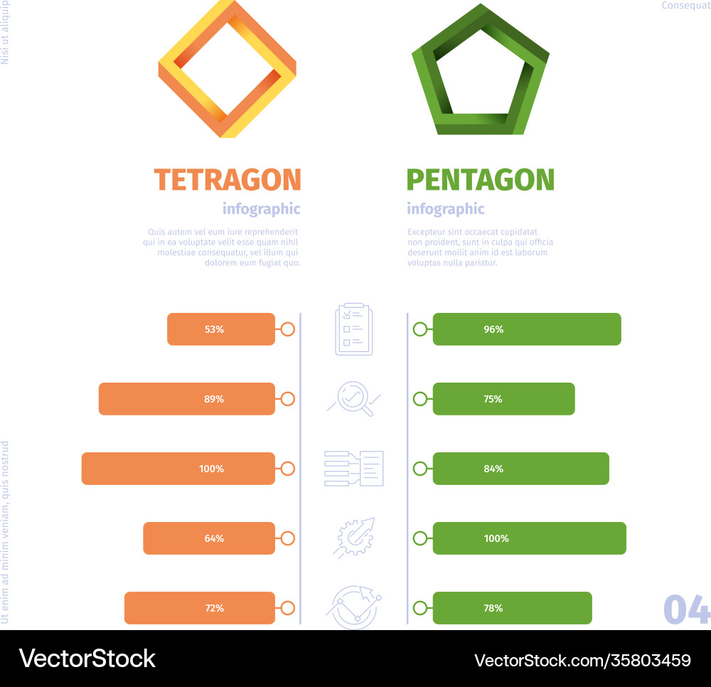 Comparison graph business infographic selection Vector Image