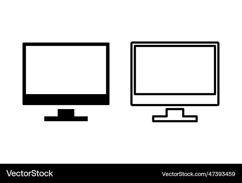 Computer icon set monitor Computer icon set monitor vector image