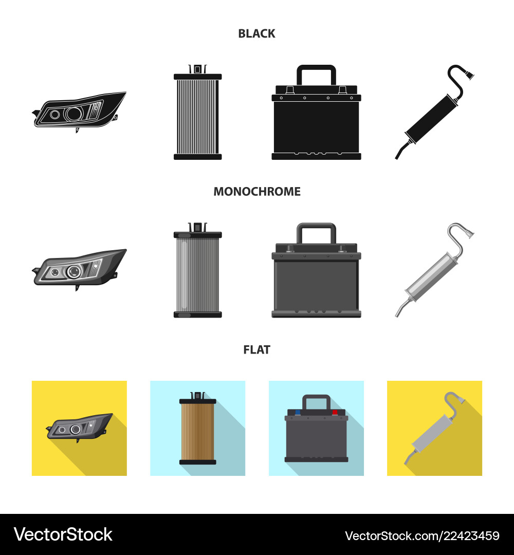 Design of auto and part symbol set Design of auto and part symbol set vector image