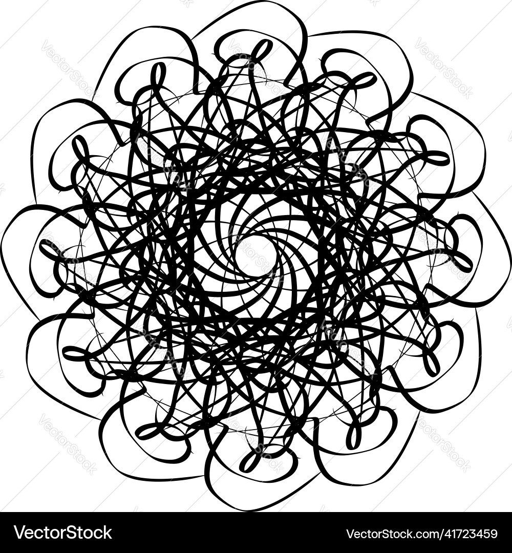 Distorted sketch radiating abstract shape Distorted sketch radiating abstract shape vector image