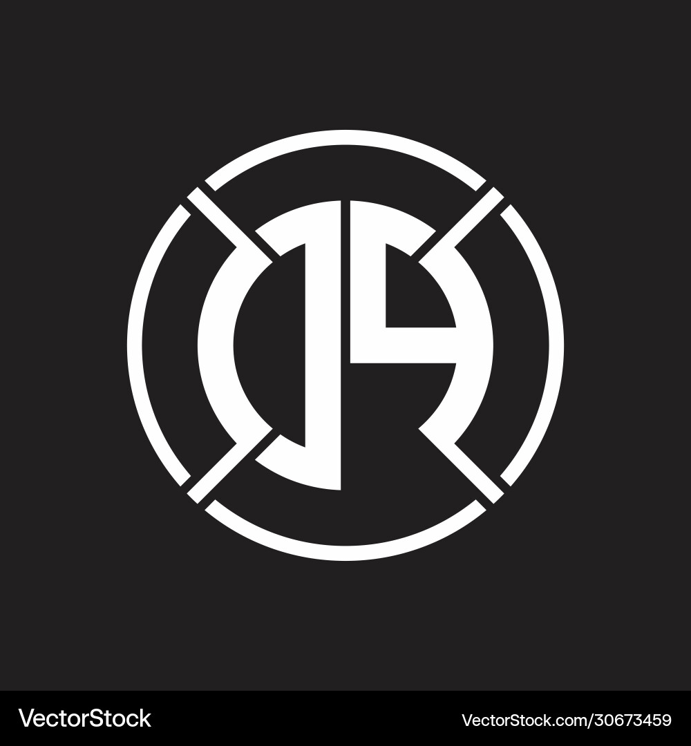 Dp logo monogram with four part circle slash vector image