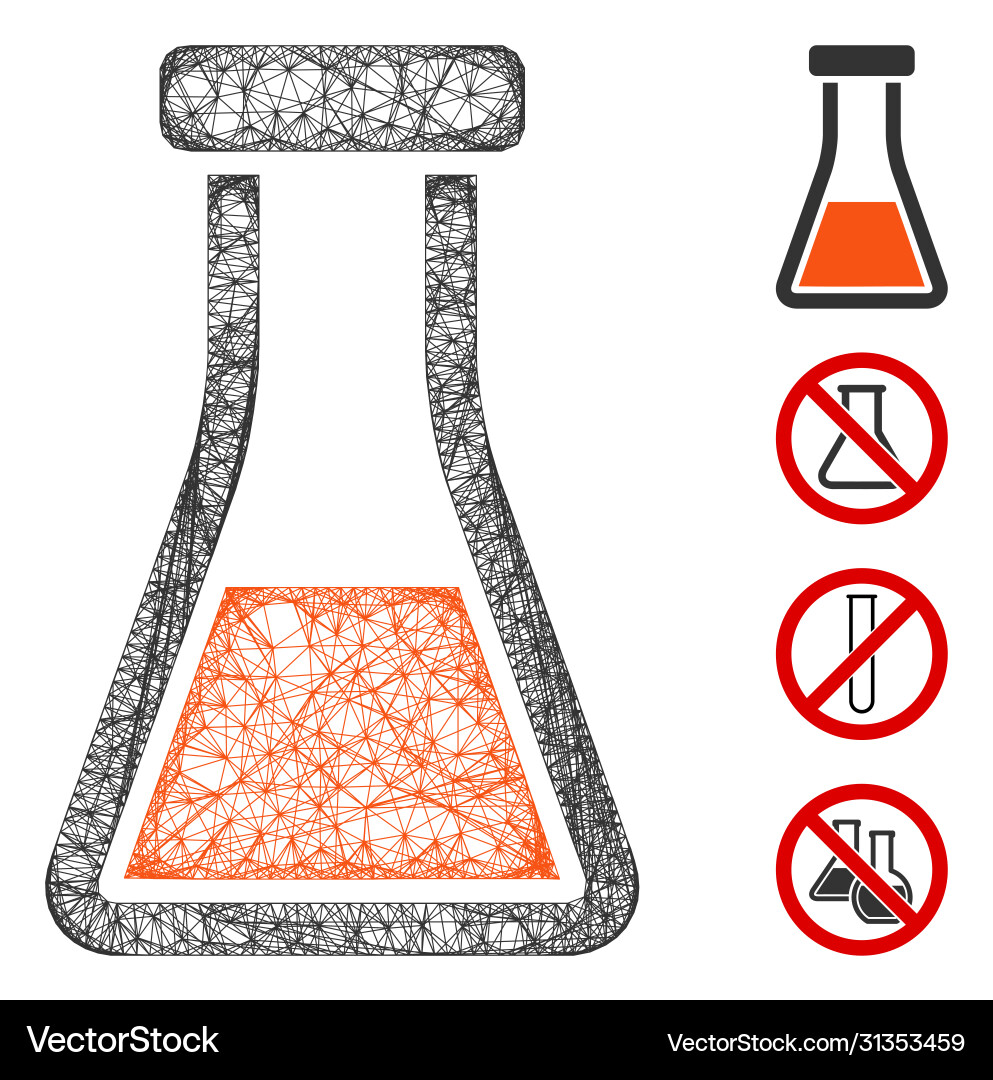 Flask web mesh Flask web mesh vector image