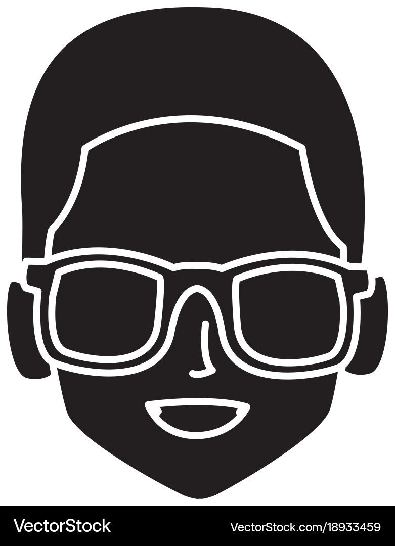 Geek man with round frame glasses vector image