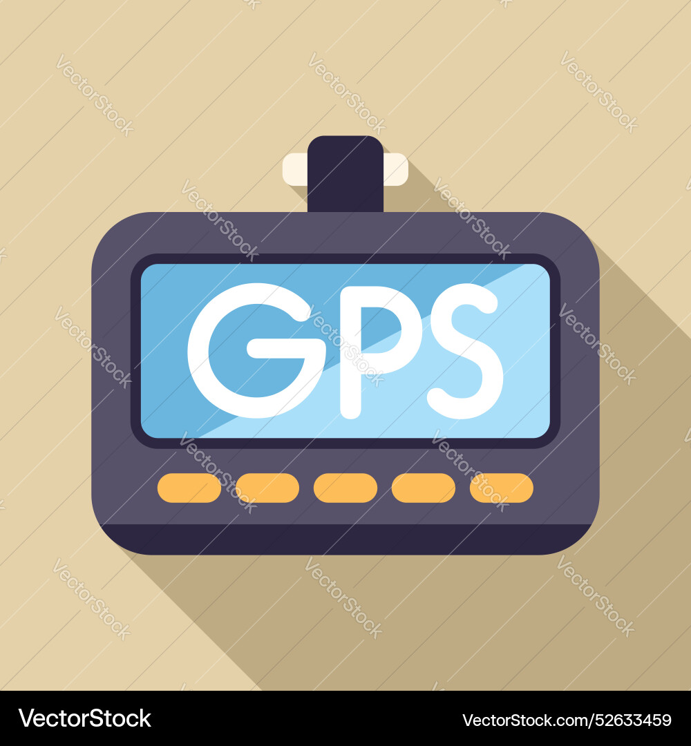Gps navigator device showing text on screen Vector Image