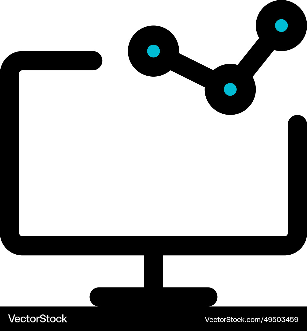 Graphical display of data on desktop screen vector image