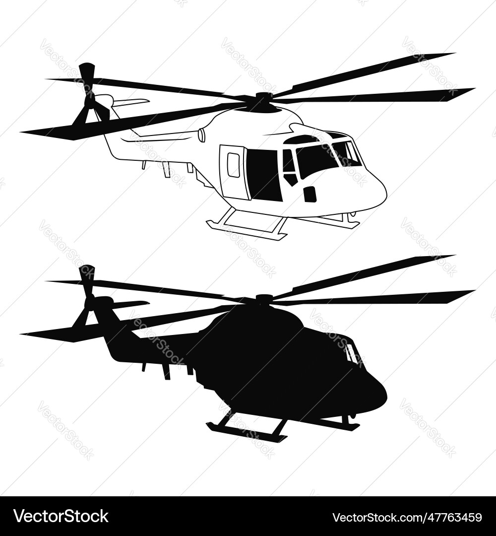 Helicopter transportation black and white Helicopter transportation black and white Vector Image