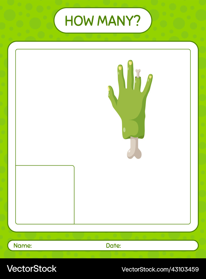 How many counting game with zombies hand vector image