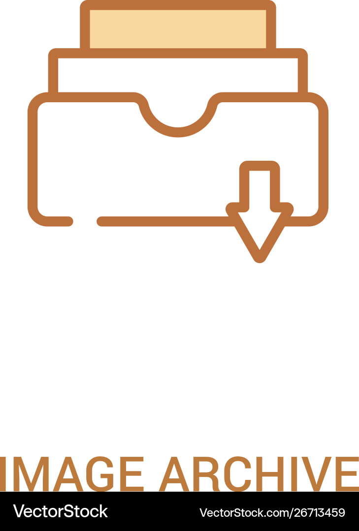 Image archive concept 2 colored icon simple line Image archive concept 2 colored icon simple line vector image