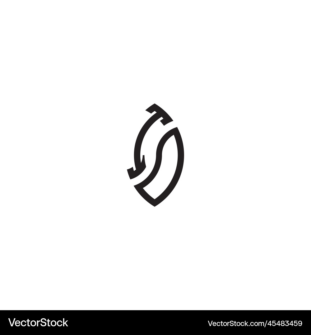 Io leaf shape line initial concept with high Io leaf shape line initial concept with high vector image