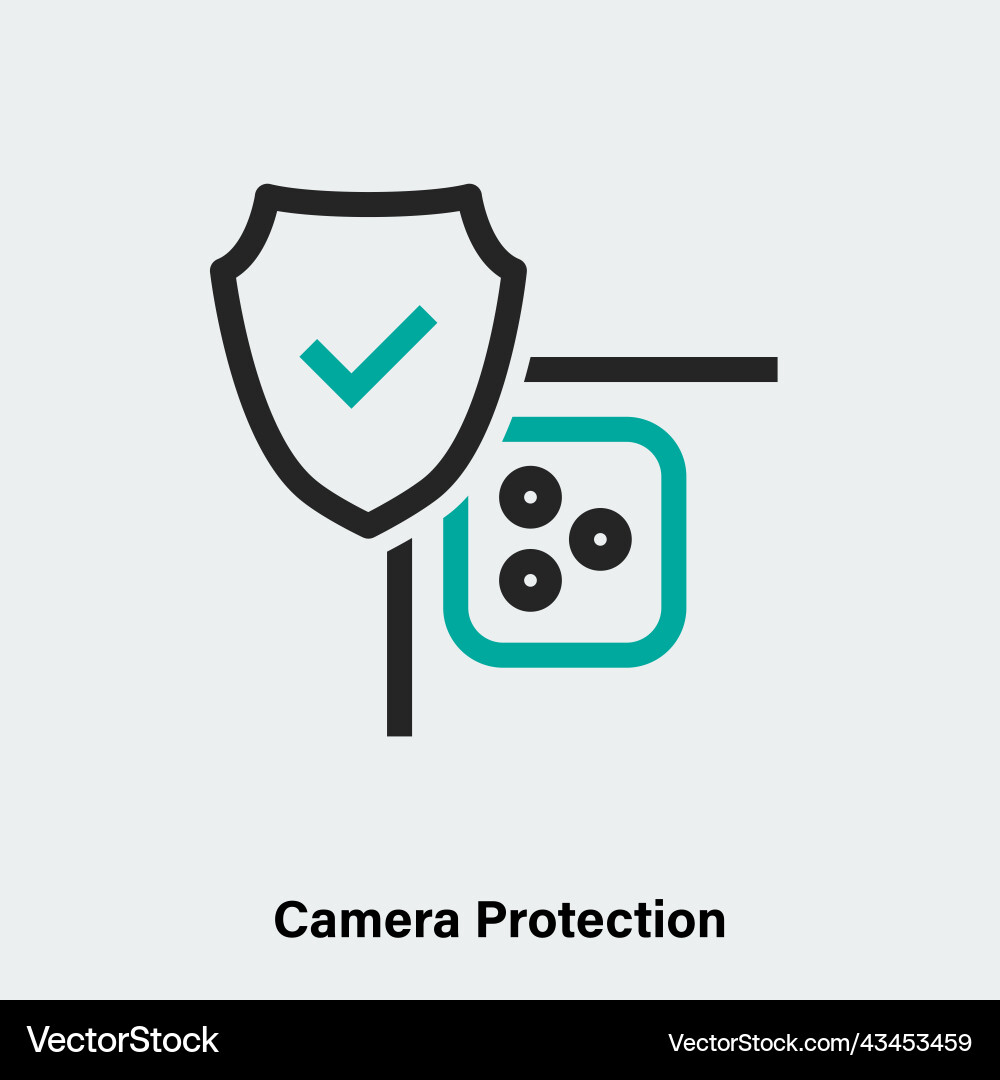 Linear logo of mobile phone with secure icon vector image
