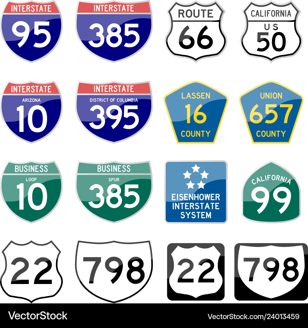 Road Sign Collection Vector Image