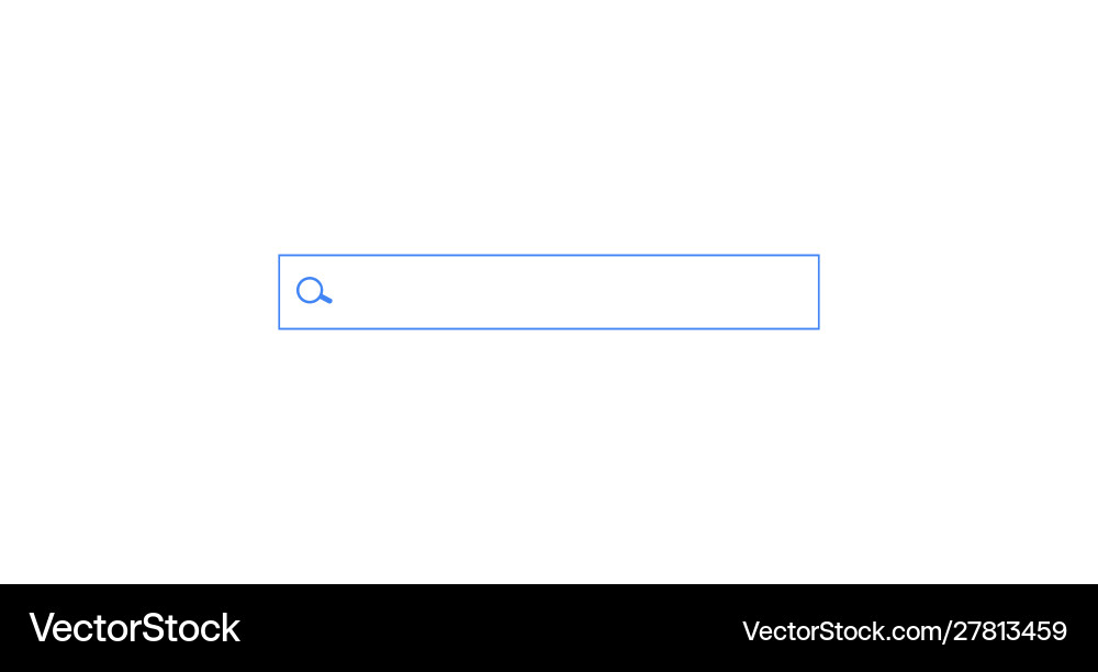 Search bar horizontal linear border with text Search bar horizontal linear border with text vector image