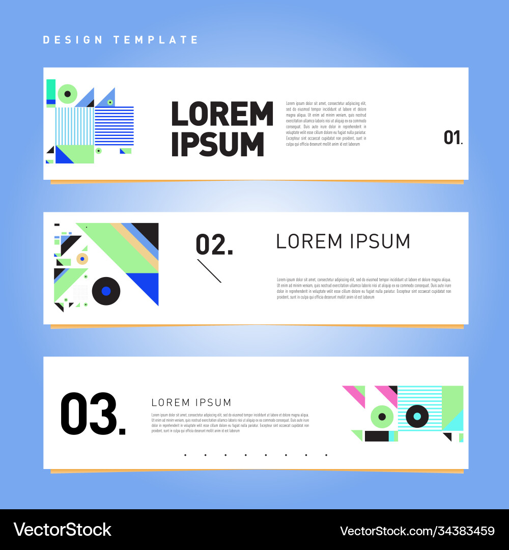 Set abstract banner web design template retro Set abstract banner web design template retro Vector Image