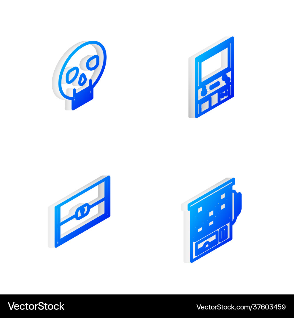 Set isometric line retro arcade game machine Set isometric line retro arcade game machine Vector Image