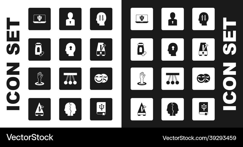 Set solution to the problem sedative pills Vector Image
