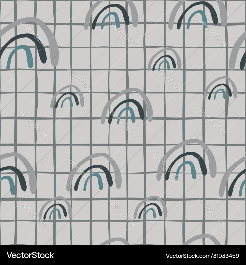 Simple rainbow seamless pattern on line Simple rainbow seamless pattern on line Vector Image