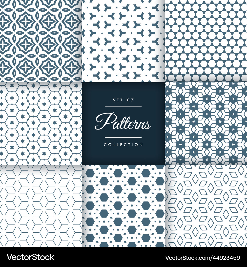 Stylish abstract patterns shapes background set vector image