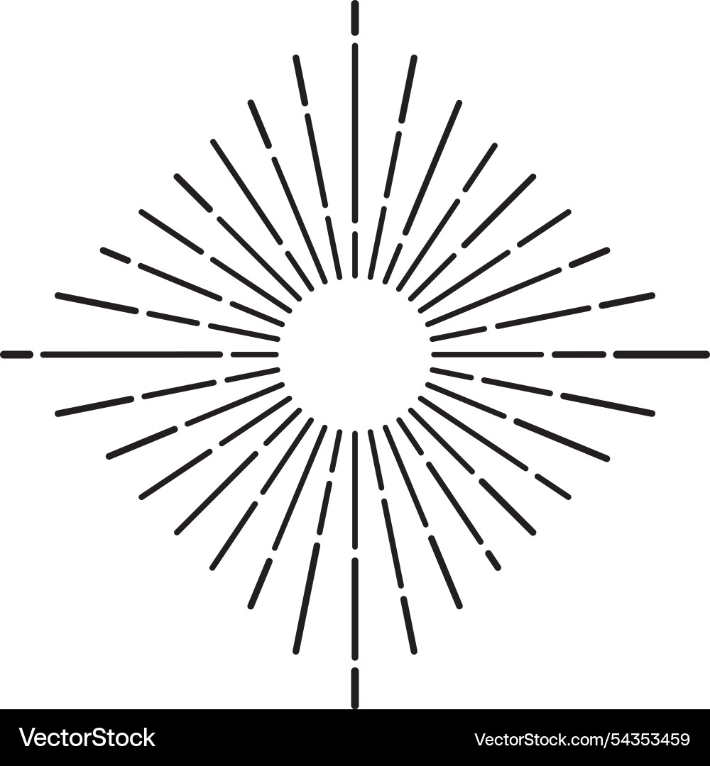 Sunburst design element radiating from a central Sunburst design element radiating from a central vector image