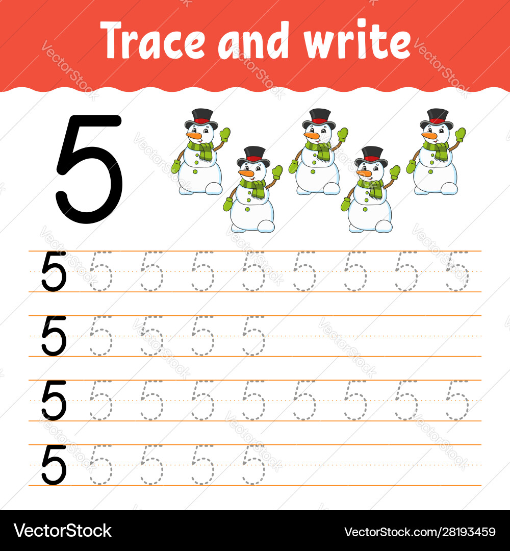 Trace and write handwriting practice learning Trace and write handwriting practice learning vector image