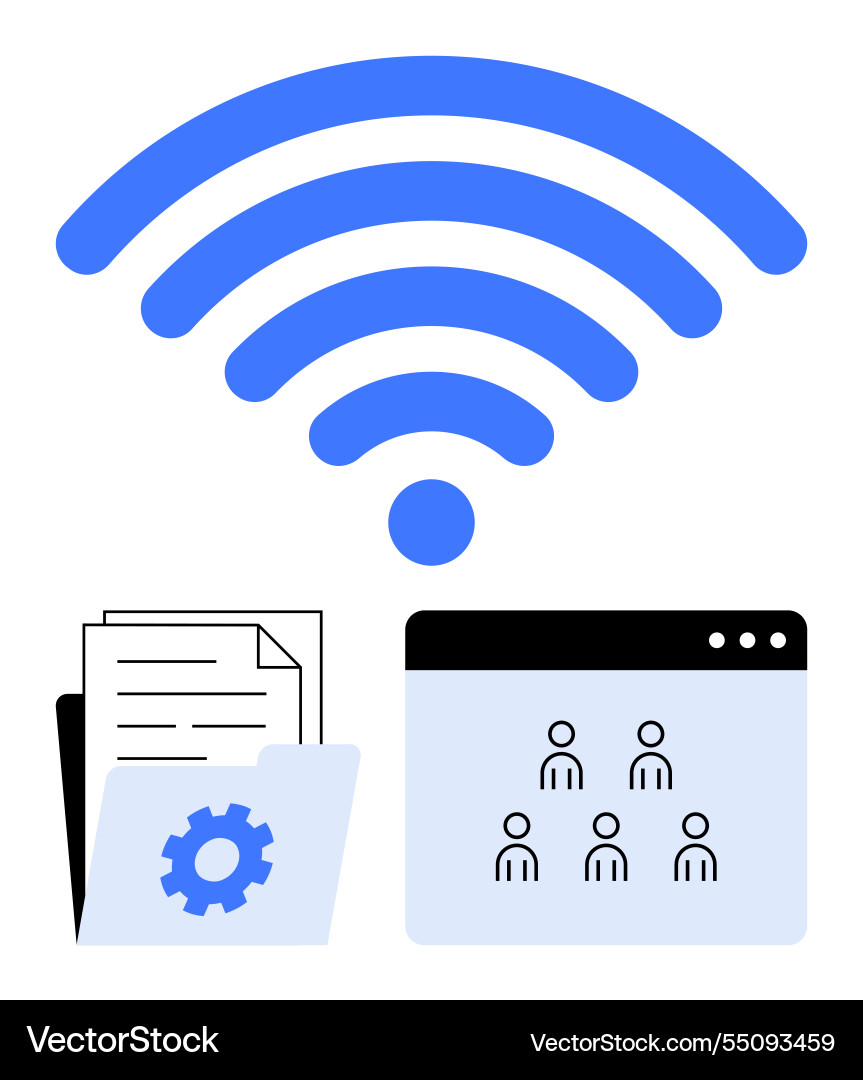 Wireless connectivity with cloud sharing file Wireless connectivity with cloud sharing file vector image