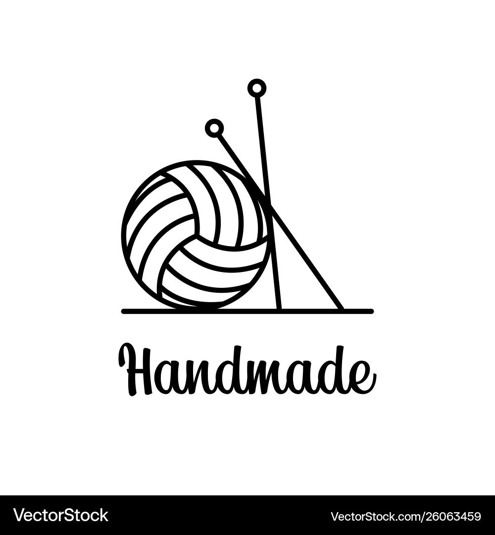 Yarn Ball with Knitting Tools Vector Image
