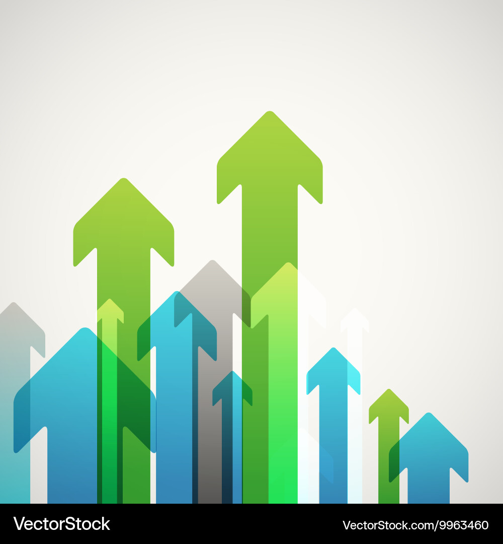 Abstract background of different color arrows vector image