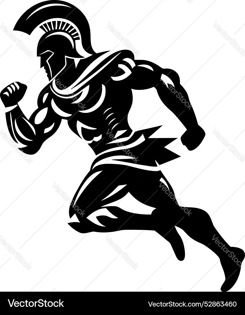 Agile avenger running gladiator emblem swiftness Vector Image