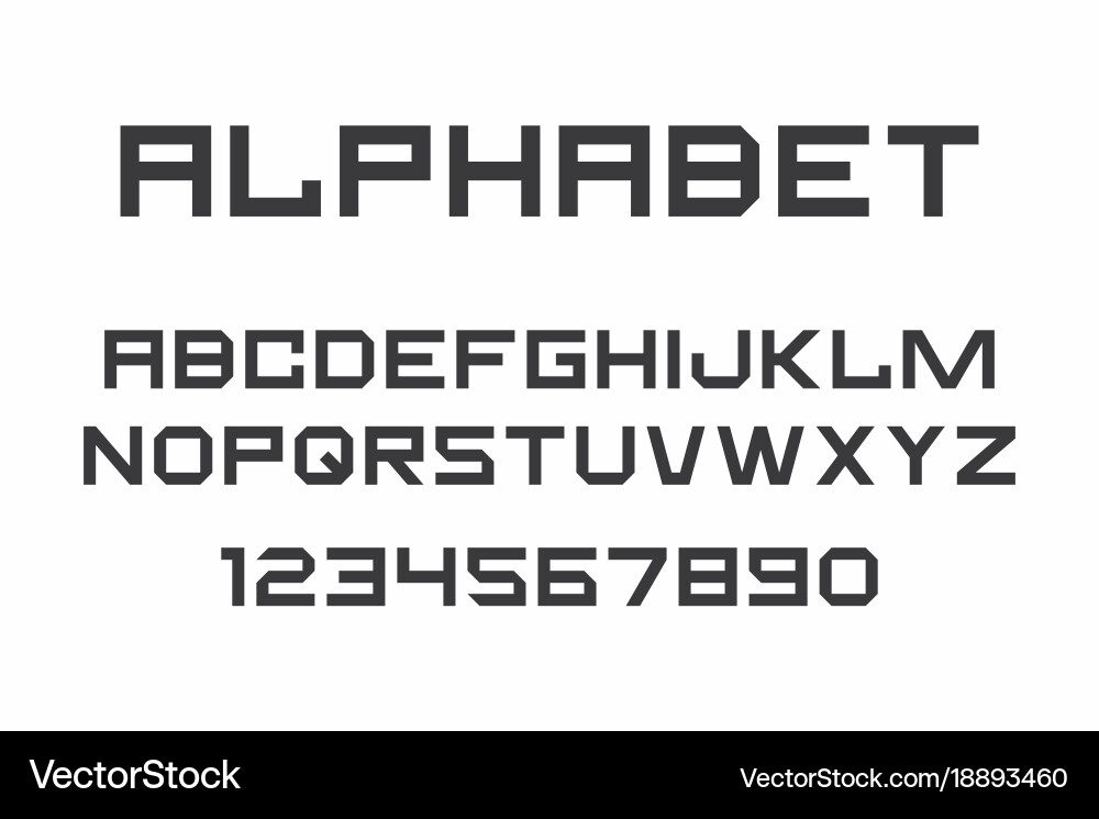 Black of font and alphabet Vector Image