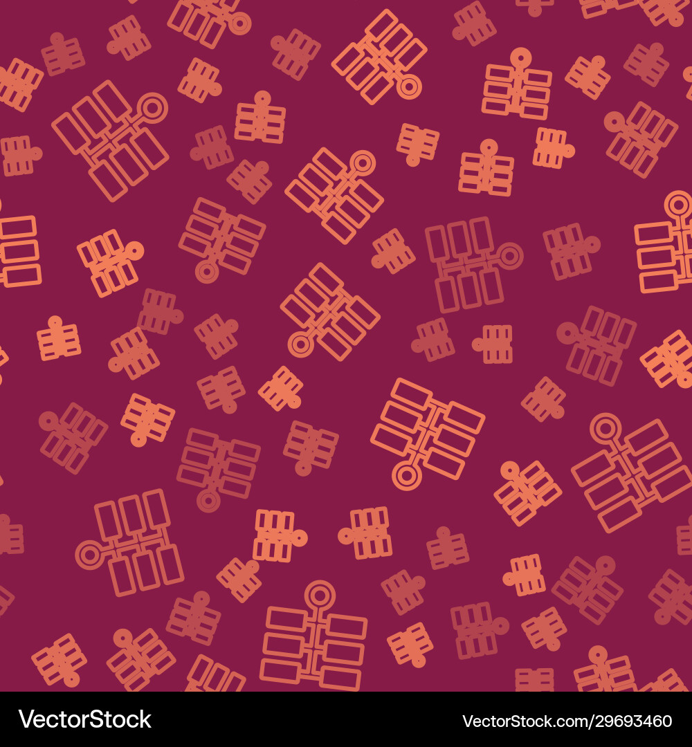 Brown line firework icon isolated seamless pattern Vector Image